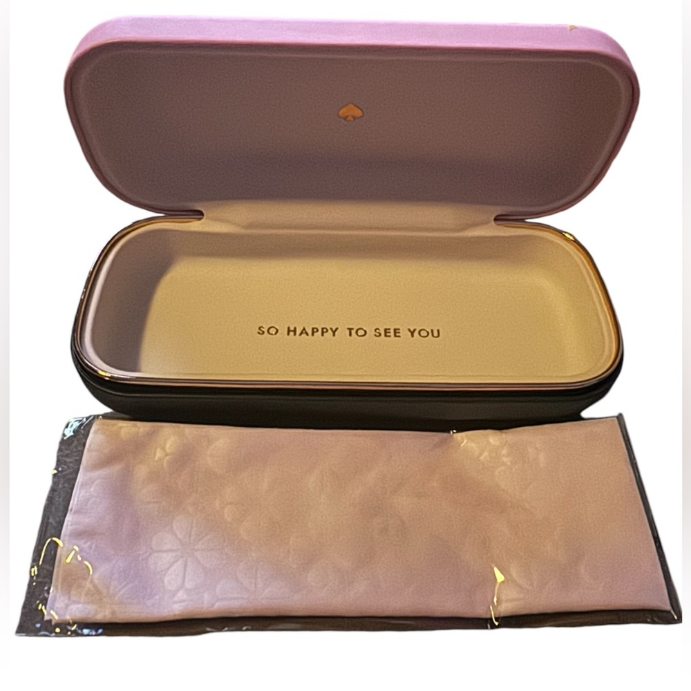 Kate Spade glasses case with cleaning cloth in pink brand new.